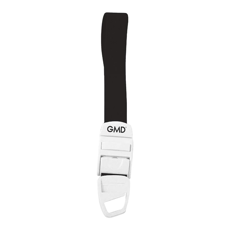 Torniquete GMD Color Negro, fabricado en material elástico tipo látex y poliéster; cuenta con un sistema de broche de seguridad y liberación rápida de color blanco, elaborado en material plástico.. Haga clic para ampliar la imagen