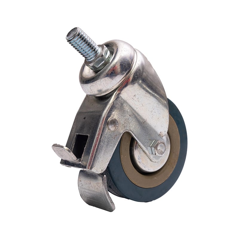 Llanta para cómodo sanitario FS696 con freno, soporte metálico gris, rueda giratoria negra y amarilla, de superficie lisa.. Haga clic para ampliar la imagen
