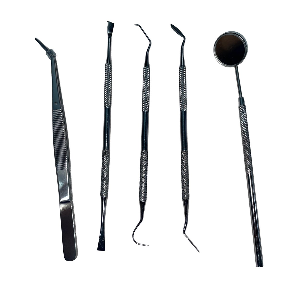 Kit dental GMD, 5 piezas en acero inoxidable de color plateado.. Haga clic para ampliar la imagen