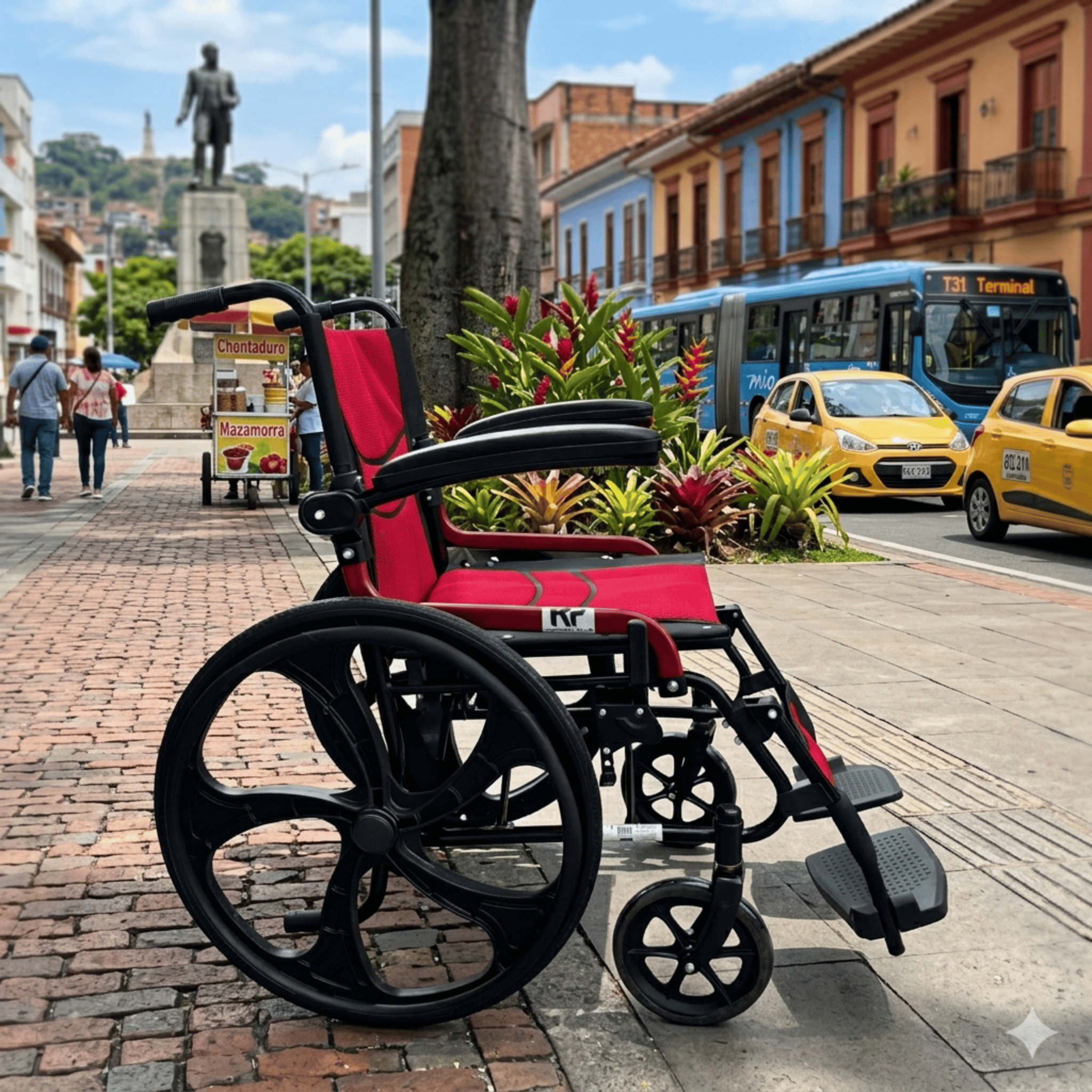 Silla de ruedas estandar KBE9119R ciudad. Haga clic para ampliar la imagen