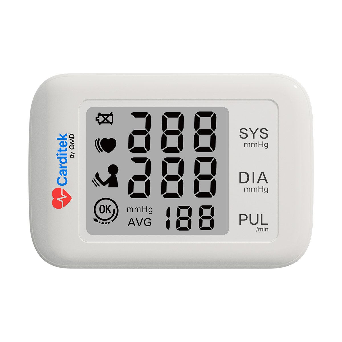 Tensiómetro digital Carditek Pulse con diseño simplificado.. Haga clic para ampliar la imagen