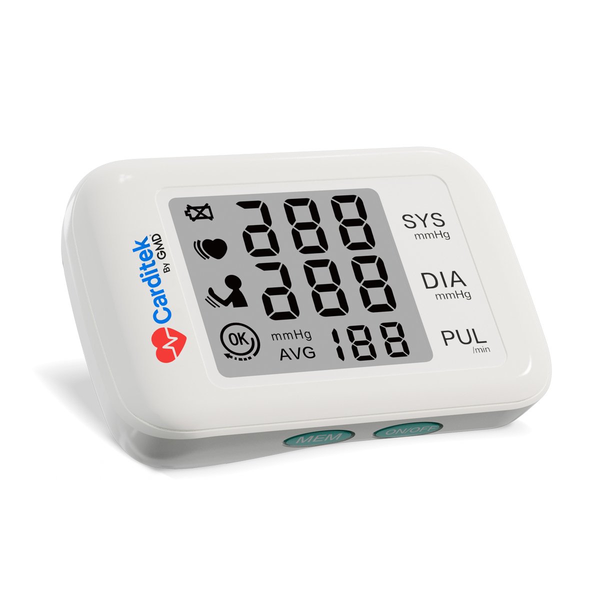 Tensiómetro digital Carditek Pulse con diseño simplificado.. Haga clic para ampliar la imagen