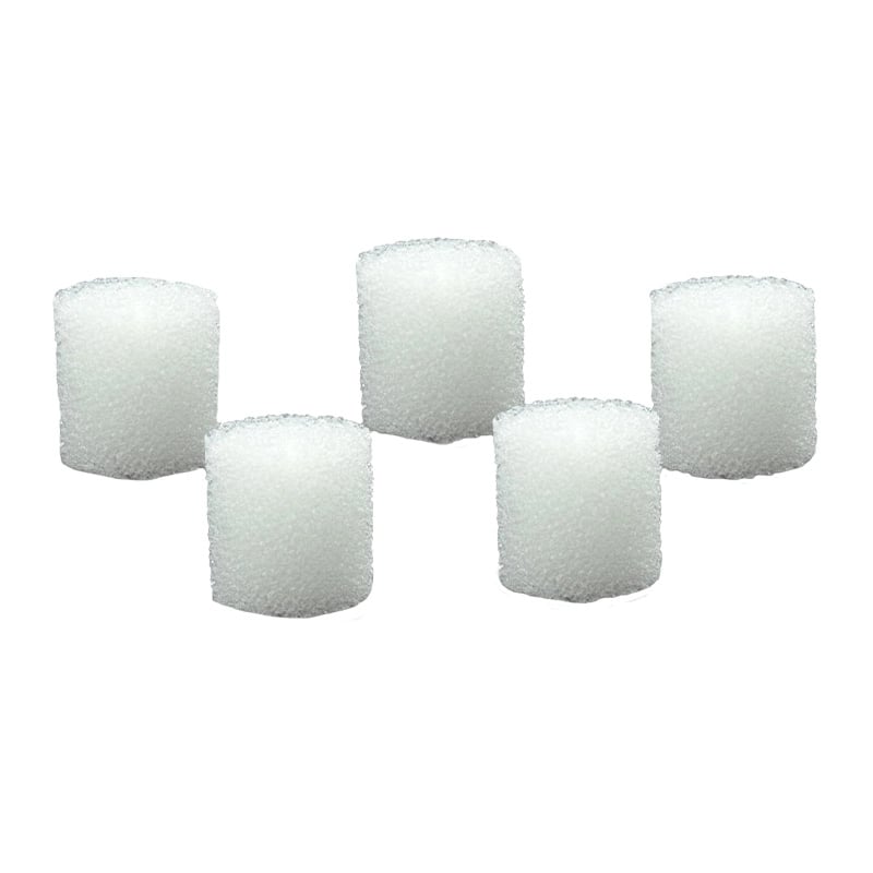 Filtro para compresor nebulizador nube3000, kit de cinco filtros cilindricos de espuma blanca.