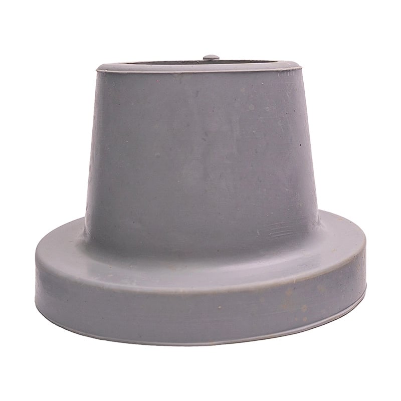 Tapón para silla para ducha kb2798l, en goma de color gris. De forma circular, con cuerpo más delgado en la parte superior y base inferior más ancha. Tornillo en el borde superior derecho.