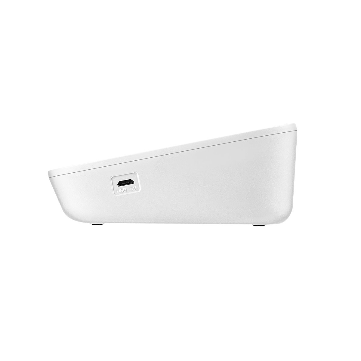 Vista lateral del tensiómetro digital Carditek Vital con puerto USB de 5 V.. Haga clic para ampliar la imagen