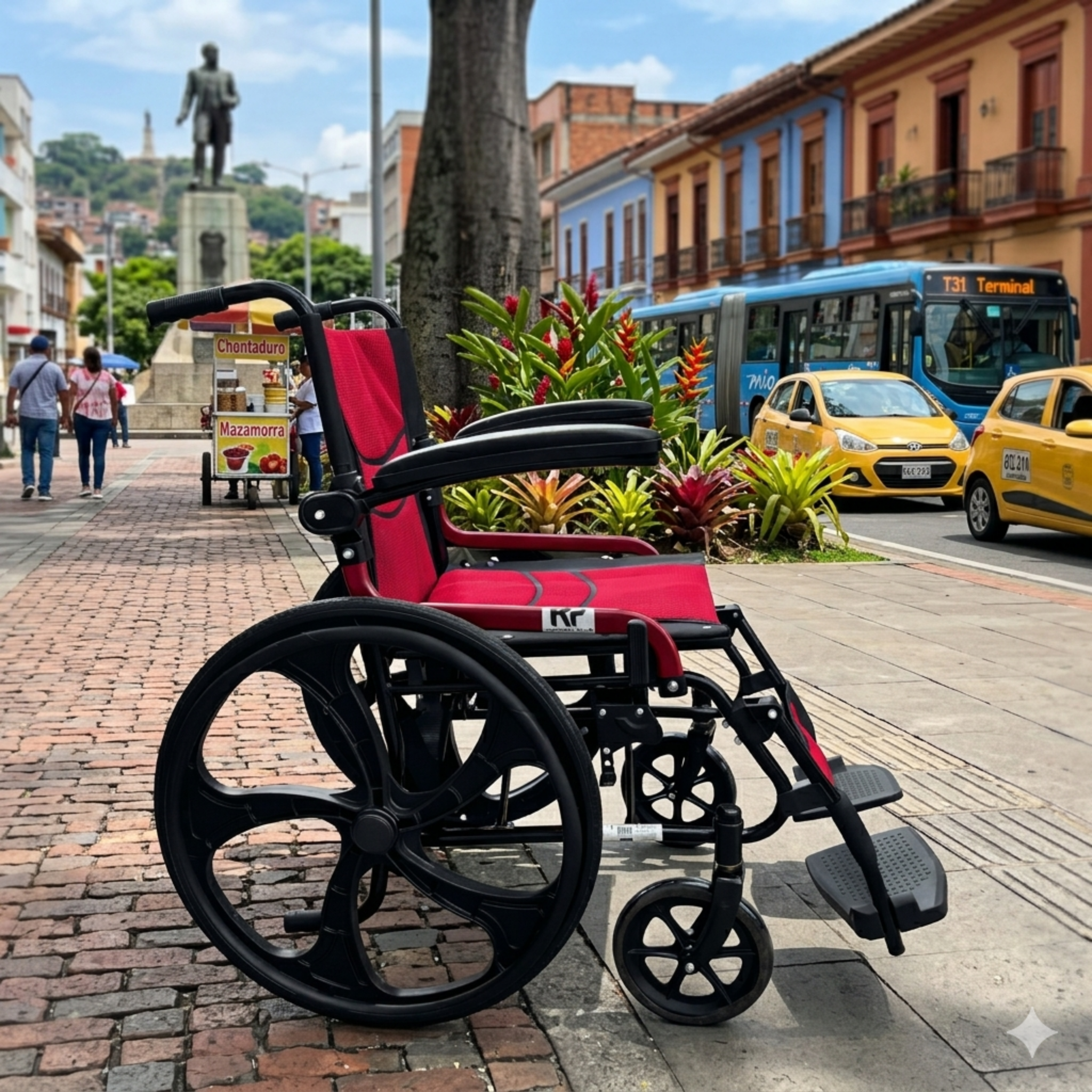 Silla de ruedas estandar KBE9119R ciudad. Haga clic para ampliar la imagen